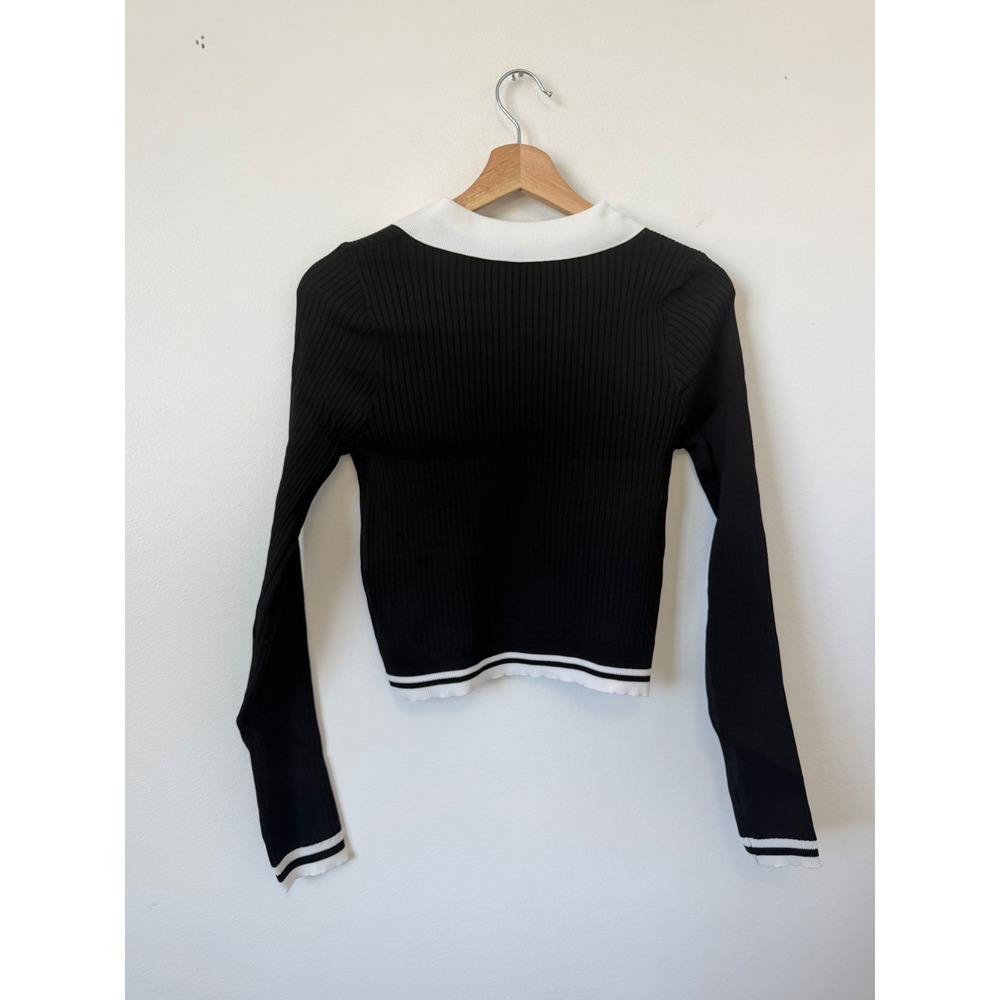 Forever 21 FCT With Love Collared Cropped Graphic Bow Sweater – Size Large - Picture 5 of 5